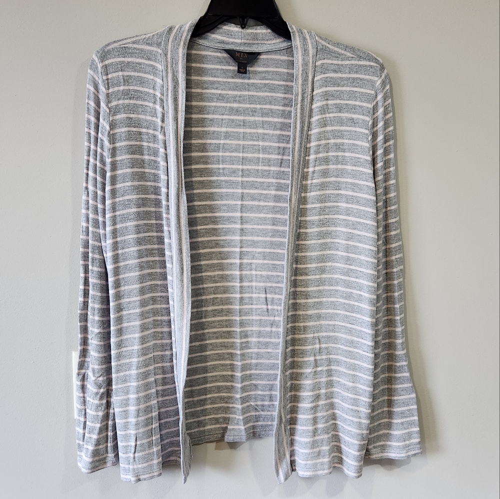 Mix by 41 Hawthorn pink and gray stripes cardigan